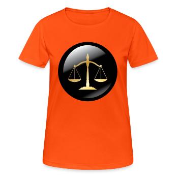 rechtsanwalt anwalt lawyer judge richter law justi - Frauen T-Shirt atmungsaktiv - Neonorange - Vorne - AI Model Female 172 dark (172cm)