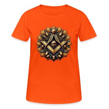 Freimaurer Logo - Frauen T-Shirt atmungsaktiv - Neonorange - Vorne - AI Model Female 172 dark (172cm)