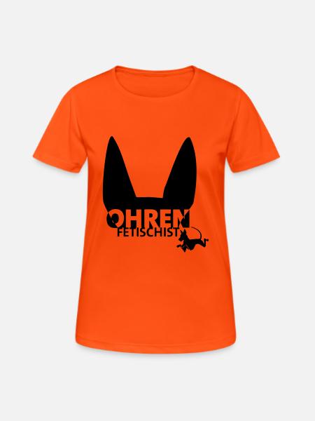 ohrenfetischist - Frauen T-Shirt atmungsaktiv - Neonorange