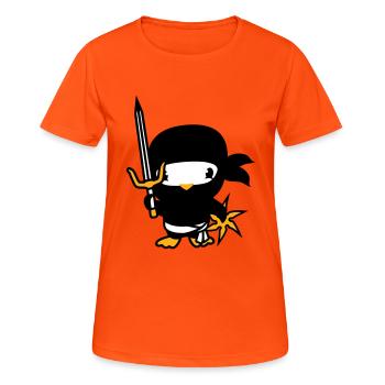 Oiseau Ninja Combattant Assassin Épée Ninja Star - T-shirt respirant Femme - orange néon - Devant - AI Model Female 172 dark (172cm)