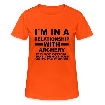 relation avec ARCHERY - T-shirt respirant Femme - orange néon - Devant - AI Model Female 172 dark (172cm)
