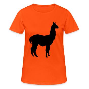 lama - Women's Breathable T-Shirt - neon orange - Front - AI Model Female 172 dark (172cm)