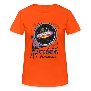 Praticien en astronomie tactique - T-shirt respirant Femme - orange néon - Devant - AI Model Female 172 dark (172cm)