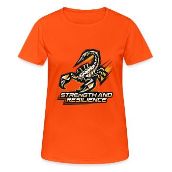 FORCE ET RÉSILIENCE - T-shirt respirant Femme - orange néon - Devant - AI Model Female 172 dark (172cm)