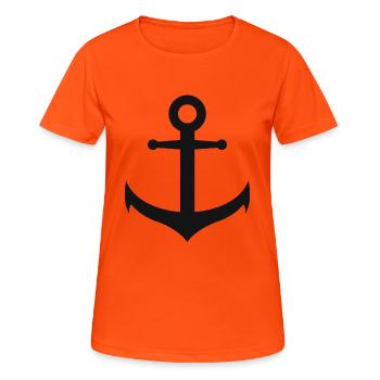 sailor captain ship boat seemann kapitaen segelboo - Frauen T-Shirt atmungsaktiv - Neonorange - Vorne - AI Model Female 172 dark (172cm)