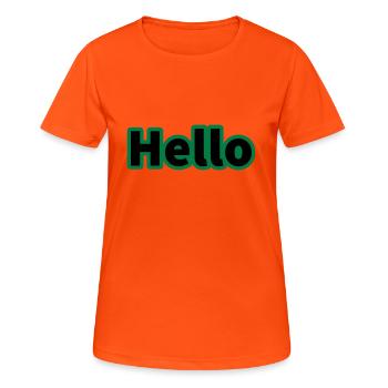 Hello - Women's Breathable T-Shirt - neon orange - Front - AI Model Female 172 dark (172cm)