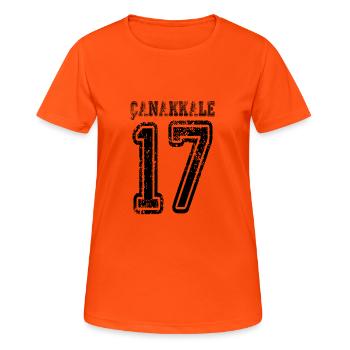Canakkale 17 cadeau de plaque d'immatriculation turque - T-shirt respirant Femme - orange néon - Devant - AI Model Female 172 dark (172cm)