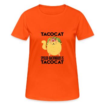 Tacocat Backward Tacocat Mexico Taco - Women's Breathable T-Shirt - neon orange - Front - AI Model Female 172 dark (172cm)
