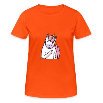 médius licorne / cadeau - T-shirt respirant Femme - orange néon - Devant - AI Model Female 172 dark (172cm)