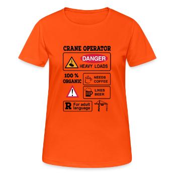 crane operator - Women's Breathable T-Shirt - neon orange - Front - AI Model Female 172 dark (172cm)