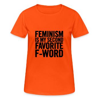 Feminism Is My Second Black - Women's Breathable T-Shirt - neon orange - Front - AI Model Female 172 dark (172cm)
