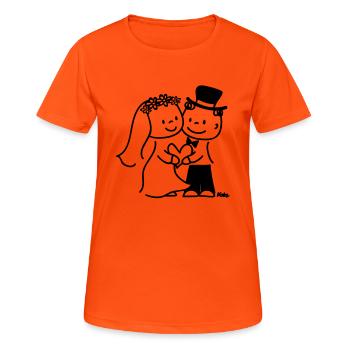 Brautpaar - Women's Breathable T-Shirt - neon orange - Front - AI Model Female 172 dark (172cm)