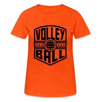 Volleyball (Wappen) - Frauen T-Shirt atmungsaktiv - Neonorange - Vorne - AI Model Female 172 dark (172cm)