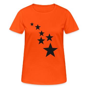 Stars - T-shirt respirant Femme - orange néon - Devant - AI Model Female 172 dark (172cm)