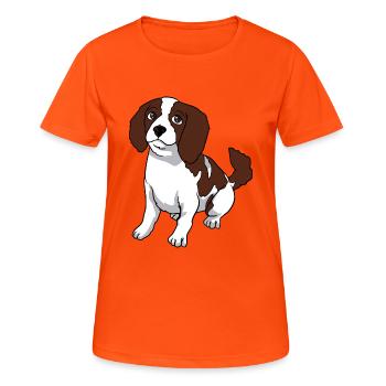Cavalier King Charles Spaniel dog - Women's Breathable T-Shirt - neon orange - Front - AI Model Female 172 dark (172cm)