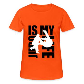 judo is my life - Women's Breathable T-Shirt - neon orange - Front - AI Model Female 172 dark (172cm)