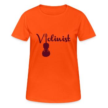 violinist - Women's Breathable T-Shirt - neon orange - Front - AI Model Female 172 dark (172cm)