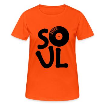 Enregistrer de la musique soul - T-shirt respirant Femme - orange néon - Devant - AI Model Female 172 dark (172cm)