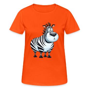 Molliges Zebra - dicke Tiere - Frauen T-Shirt atmungsaktiv - Neonorange - Vorne - AI Model Female 172 dark (172cm)