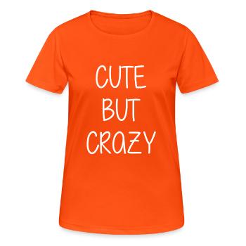 Mignon mais fou - Citation cool - Doux mais fou - T-shirt respirant Femme - orange néon - Devant - AI Model Female 172 dark (172cm)