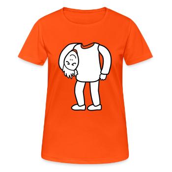 La tête sous le bras - T-shirt respirant Femme - orange néon - Devant - AI Model Female 172 dark (172cm)