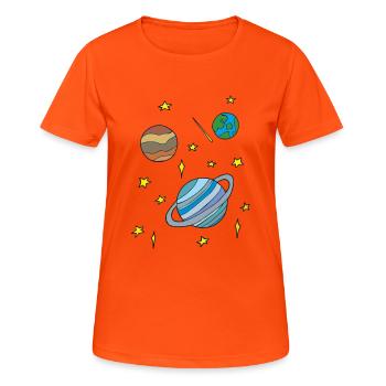 Galaxy - Women's Breathable T-Shirt - neon orange - Front - AI Model Female 172 dark (172cm)