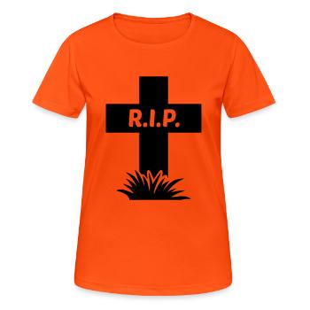 rip_f1 - Frauen T-Shirt atmungsaktiv - Neonorange - Vorne - AI Model Female 172 dark (172cm)