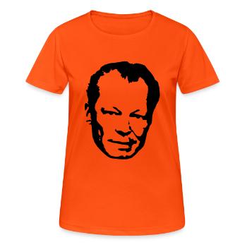 brandt portrait - T-shirt respirant Femme - orange néon - Devant - AI Model Female 172 dark (172cm)