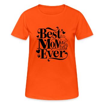 Beste Hunde Mama - Frauen T-Shirt atmungsaktiv - Neonorange - Vorne - AI Model Female 172 dark (172cm)