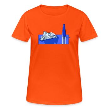 MEER DER GEDANKEN - Frauen T-Shirt atmungsaktiv - Neonorange - Vorne - AI Model Female 172 dark (172cm)
