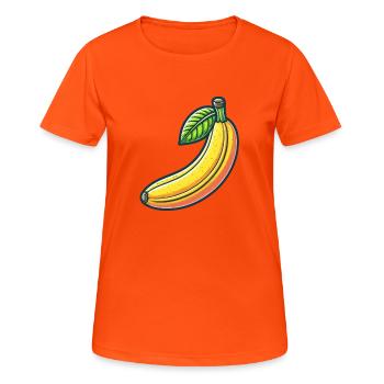 Frische Banane - Frauen T-Shirt atmungsaktiv - Neonorange - Vorne - AI Model Female 172 dark (172cm)