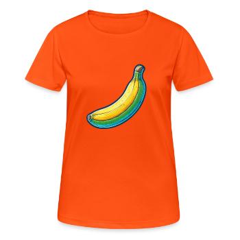 Banane contrasté - T-shirt respirant Femme - orange néon - Devant - AI Model Female 172 dark (172cm)