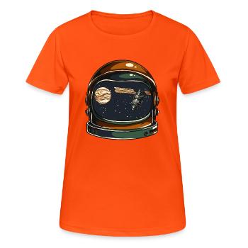 PLANET AUSTRONAUT - Cosmonauts Shirt Present Gift - Women's Breathable T-Shirt - neon orange - Front - AI Model Female 172 dark (172cm)