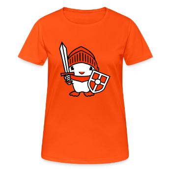 Duck Knight Armor Épée Bouclier Casque Combattant - T-shirt respirant Femme - orange néon - Devant - AI Model Female 172 dark (172cm)