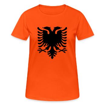 Wappen Adler Albanien Albania - Frauen T-Shirt atmungsaktiv - Neonorange - Vorne - AI Model Female 172 dark (172cm)