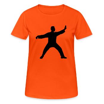 Tai-chii-chuan Kata taichi kung fu style sport - T-shirt respirant Femme - orange néon - Devant - AI Model Female 172 dark (172cm)