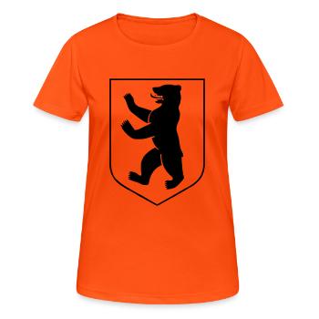 berlin - Frauen T-Shirt atmungsaktiv - Neonorange - Vorne - AI Model Female 172 dark (172cm)