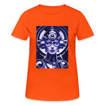 CYBORG DIVAMANIA - Women's Breathable T-Shirt - neon orange - Front - AI Model Female 172 dark (172cm)