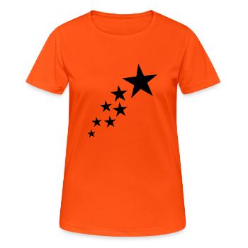 Sterne - Frauen T-Shirt atmungsaktiv - Neonorange - Vorne - AI Model Female 172 dark (172cm)