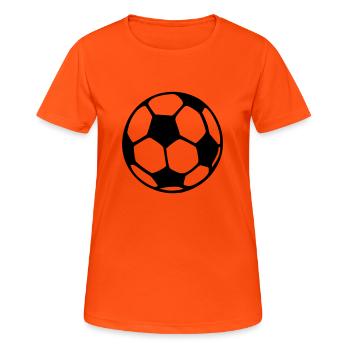 Ballon de foot - T-shirt respirant Femme - orange néon - Devant - AI Model Female 172 dark (172cm)