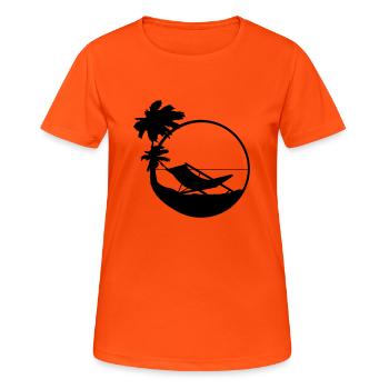 silhouette de paume du soleil chaise longue chaise de plage url - T-shirt respirant Femme - orange néon - Devant - AI Model Female 172 dark (172cm)