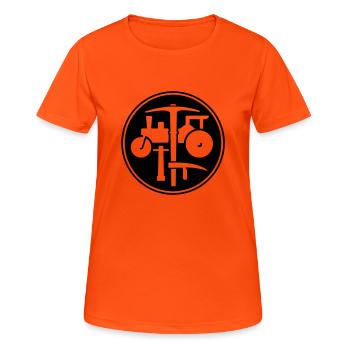 Pflasterer - Frauen T-Shirt atmungsaktiv - Neonorange - Vorne - AI Model Female 172 dark (172cm)