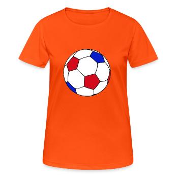 Ballon de foot France - T-shirt respirant Femme - orange néon - Devant - AI Model Female 172 dark (172cm)