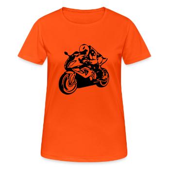 Superbike HP4 - Frauen T-Shirt atmungsaktiv - Neonorange - Vorne - AI Model Female 172 dark (172cm)