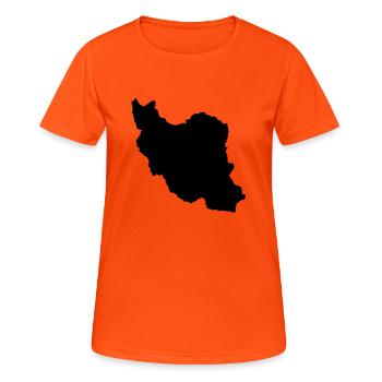 Iran - T-shirt respirant Femme - orange néon - Devant - AI Model Female 172 dark (172cm)