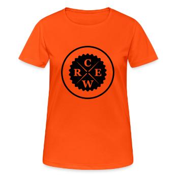 crew - Frauen T-Shirt atmungsaktiv - Neonorange - Vorne - AI Model Female 172 dark (172cm)