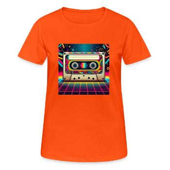 Retro cassette vibes - Women's Breathable T-Shirt - neon orange - Front - AI Model Female 172 dark (172cm)