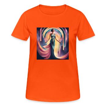 An elegant woman - Women's Breathable T-Shirt - neon orange - Front - AI Model Female 172 dark (172cm)