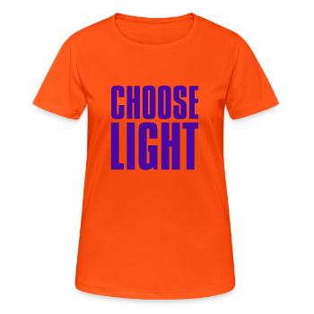 Wählen Sie Licht - Frauen T-Shirt atmungsaktiv - Neonorange - Vorne - AI Model Female 172 dark (172cm)
