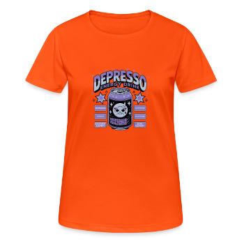 Depresso Energy Drink - Women's Breathable T-Shirt - neon orange - Front - AI Model Female 172 dark (172cm)